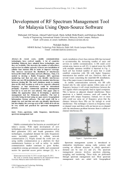 Development of RF Spectrum Management Tool for Malaysia Using