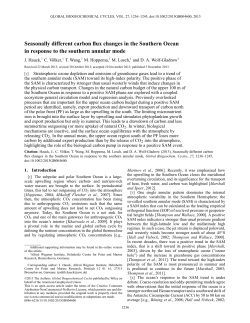 Seasonally different carbon flux changes in the Southern Ocean