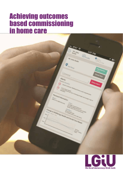 Achieving outcomes based commissioning in home care