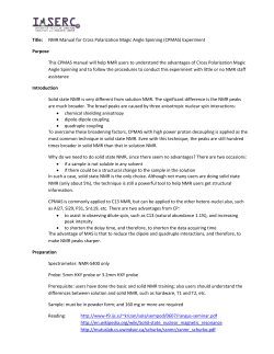 NMR Manual for CPMAS - IMSERC