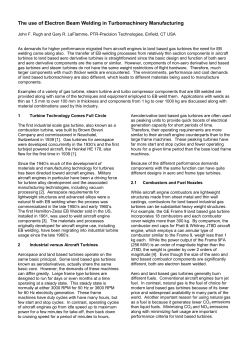 The use of Electron Beam Welding in Turbomachinery Manufacturing