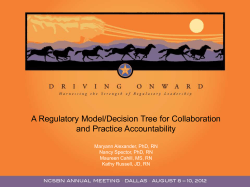 A Regulatory Model/Decision Tree for Collaboration and Practice