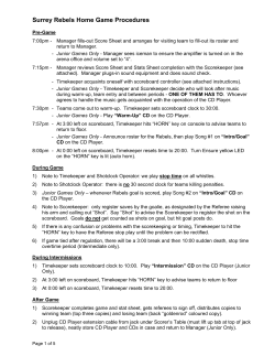 Surrey Rebels Home Game Procedures