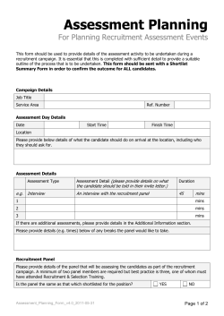 Assessment Planning Form