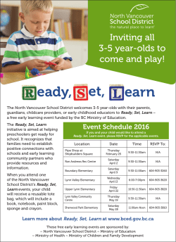 Ready, Set, Learn - Inviting all three-year