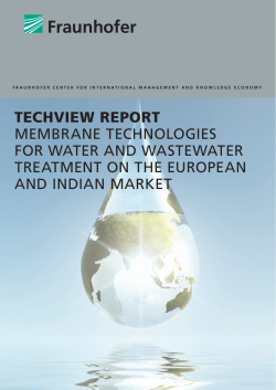 Techview Report: Membrane Technologies for Water and