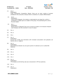 CPT Mock Test 2nd Session Duration : 2 Hours Test Booklet No