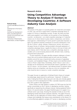 untitledUsing Competitive Advantage Theory to Analyze IT Sectors