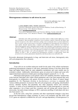 Heterogeneous resistance to salt stress in yeast