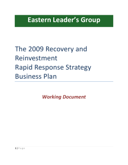 Eastern Leader`s Group The 2009 Recovery and Reinvestment