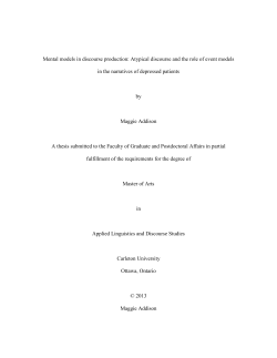 Mental models in discourse production - CURVE