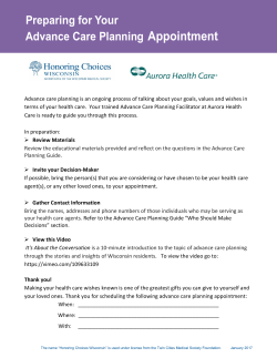 Preparing for Your Advance Care Planning Appointment