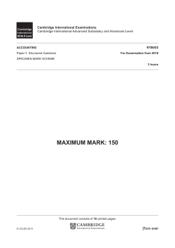 maximum mark: 150 - Cambridge International Examinations