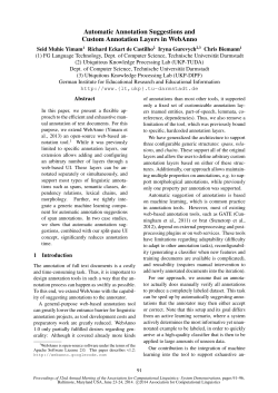 Automatic Annotation Suggestions and Custom Annotation Layers in