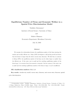 Equilibrium Number of Firms and Economic Welfare in a Spatial