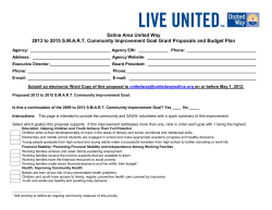 Proposed 2013 to 2015 SMART Community Improvement Goal