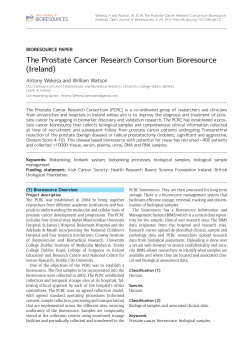 The Prostate Cancer Research Consortium Bioresource (Ireland)