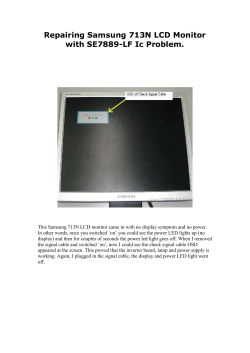 Repairing Samsung 713N LCD Monitor with SE7889