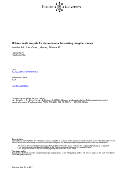 Tilburg University Mokken scale analysis for