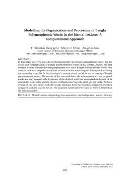 Modelling the Organization and Processing of Bangla