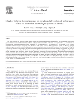 Effect of different thermal regimes on growth and physiological