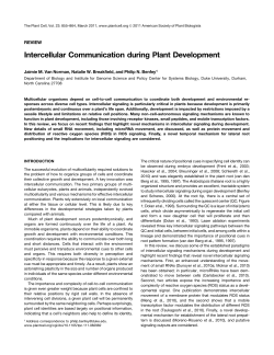 Intercellular Communication during Plant Development