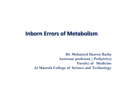 Inborn Errors of Metabolism