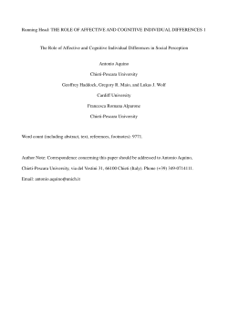 THE ROLE OF AFFECTIVE AND COGNITIVE INDIVIDUAL