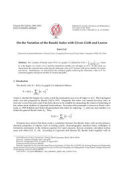 On the Variation of the Randic Index with Given Girth and - PMF-a