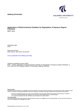 Aalborg Universitet Applications of Electrochemical Oxidation for