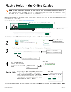 How to Place Holds