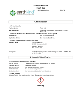 Safety Data Sheet Fresh Cab 1. Identification 2. Hazard(s)