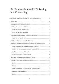 24. Provider-Initiated HIV Testing and Counselling