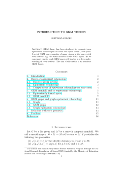 INTRODUCTION TO GKM THEORY Contents 1. Introduction 1 2