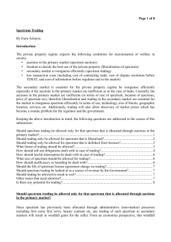 of 8 Spectrum Trading By Guru Acharya Introduction: The private
