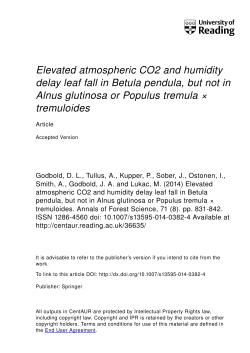Elevated atmospheric CO2 and humidity delay leaf fall in Betula