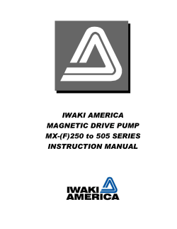 IWAKI AMERICA MAGNETIC DRIVE PUMP MX