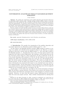 CONVERGENCE ANALYSIS OF INEXACT RAYLEIGH