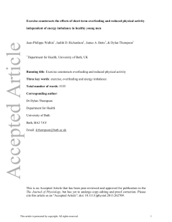 Exercise counteracts the effects of shortterm overfeeding and