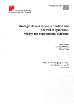Strategic choices for redistribution and the veil of ignorance: theory