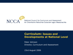 Curriculum: Issues and Developments at National Level