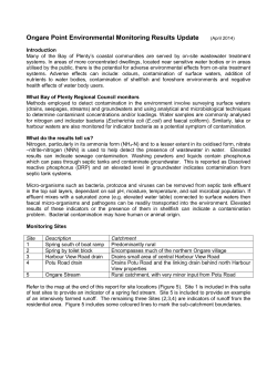 Te Puna Environmental Monitoring Results