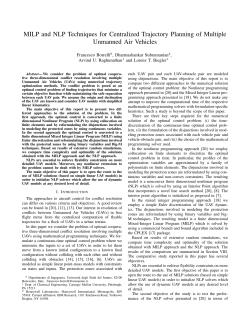 MILP and NLP Techniques for Centralized Trajectory Planning of