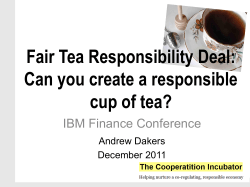 Ethical Tea Responsibility Deal &ndash; December 2011