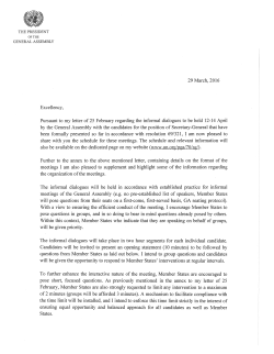 Informal Dialogues - the United Nations