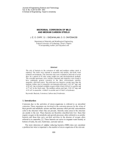 Microbial corrosion of mild and medium carbon steels