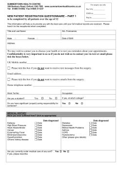 adult registration form - Summertown Group Practice