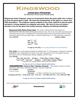 KINGSWOOD &ldquo;Learn to Play&rdquo; Summer Program: The program