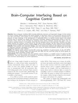 Brain-Computer Interfacing Based on Cognitive Control