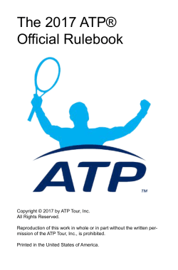 The 2017 ATP&reg; Official Rulebook
